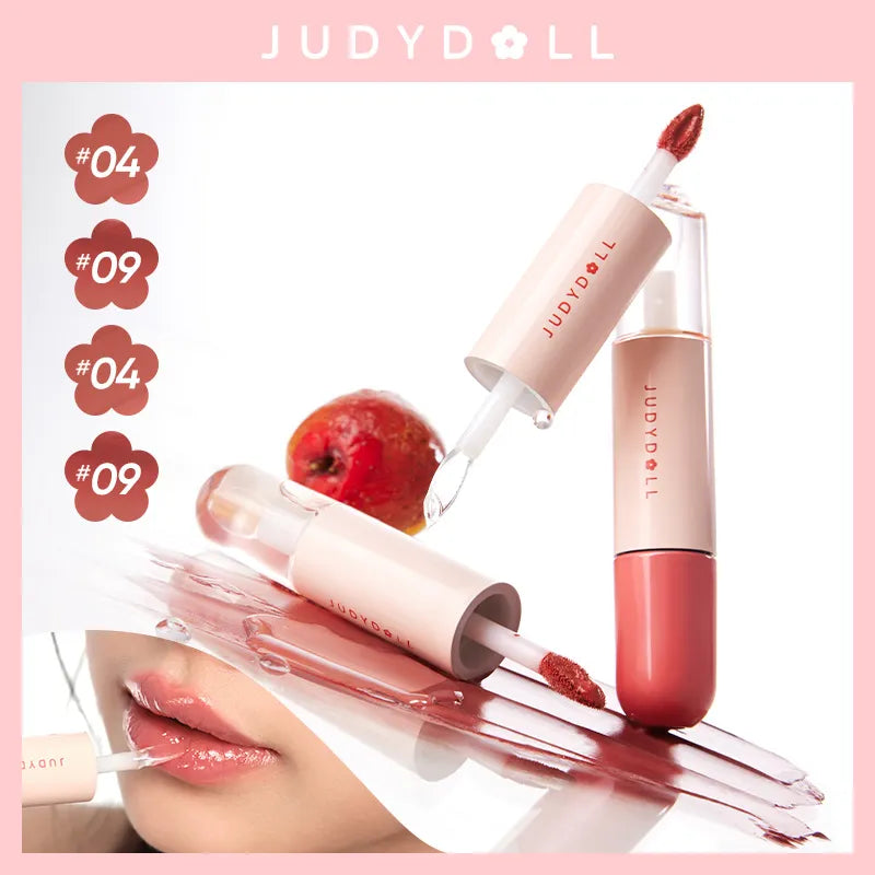 Judydoll Hawthorn Candy Dual Lip Glaze 7g 橘朵冰糖葫芦双头唇釉唇泥镜面水光口红雨衣不掉色不沾杯S01/S02