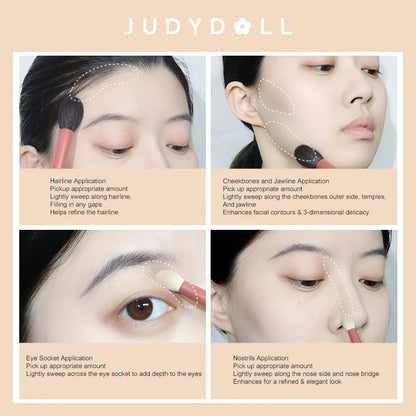 Judydoll 2 Shades Contour Palette 9g 橘朵双色修容粉饼鼻影侧影阴影粉高光修容一体盘