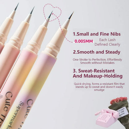 Flortte I Am Super Beauty Liquid Eyeliner 0.55ml 花洛莉亚小细精精细眼线液笔胶耐水耐汗不晕染卧蚕新手初学