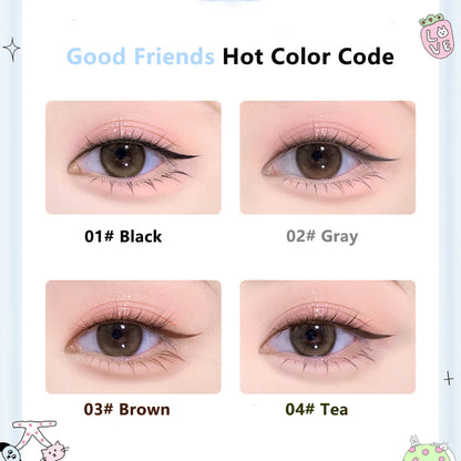 Flortte 【New】Good Friends Club Rotatable Eyeliner Pencil 花洛莉亚好胖友俱乐部系列万向眼线液笔防水不晕染极细新手初学者落利亚女