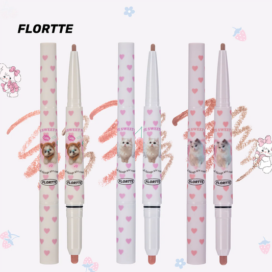 Flortte 我是超級美雙頭唇線筆 500mg+200mg 花洛莉亞怪美莉亞雙頭唇線筆勾勒唇形啞光口紅遮瑕修容筆