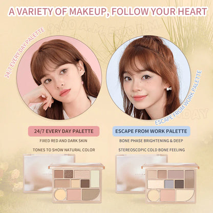 Judydoll 10 Shades Multi-Functional Eyeshadow Palette 18g 橘朵十色彩妆综合盘眼影盘腮红修容高光大地色哑光新手女