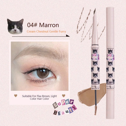 Flortte Eyebrow Pencil Brow Mascara 花洛莉亚BUNNY联名款染眉膏立体自然持久防水不晕妆野生眉