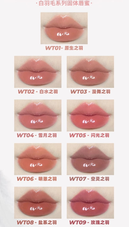 LEEMEMBER Black & White Feather Lip Gloss 3g 荔萌黑白羽毛口红固体唇蜜