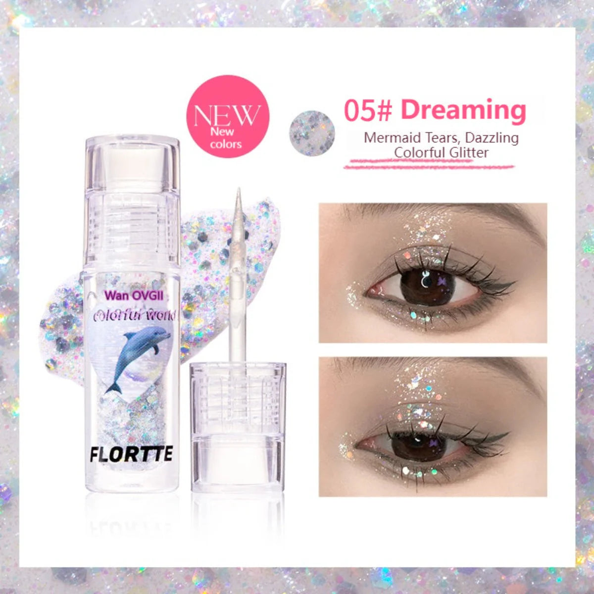 Flortte 【520】Heart Attack Liquid Eyeshadow 1.5g 花洛莉亚心动狙击液体眼影亮片闪片细闪哑光色卧蚕提亮液一滴泪