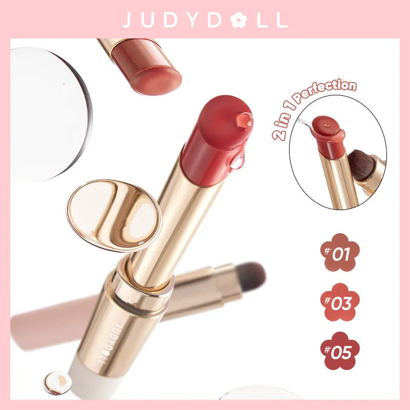 Judydoll Collagen Matte Lipstick 2.2g 橘朵细管口红胶原笔哑光唇膏不沾杯素颜豆沙色裸色带唇刷