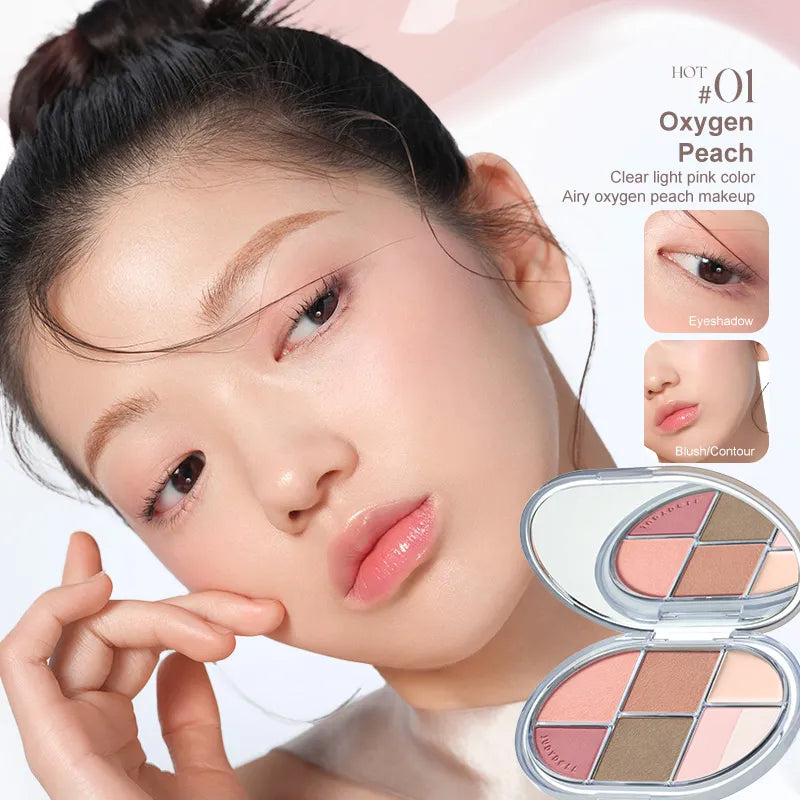 Judydoll GLAZED BEAUTY-6 Color Multi functional Palette 11g 橘朵造物系列六色面部综合盘腮红眼影经典十色彩妆盘日常春夏学生