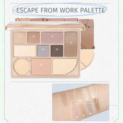 Judydoll 10 Shades Multi-Functional Eyeshadow Palette 18g 橘朵十色彩妆综合盘眼影盘腮红修容高光大地色哑光新手女