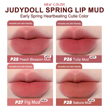 Judydoll Lip Mud - First Crush Limited Edition 3.3g 橘朵唇泥小奶泥迪士尼限定款联名哑光唇釉持久不脱色哑光唇釉显白口红