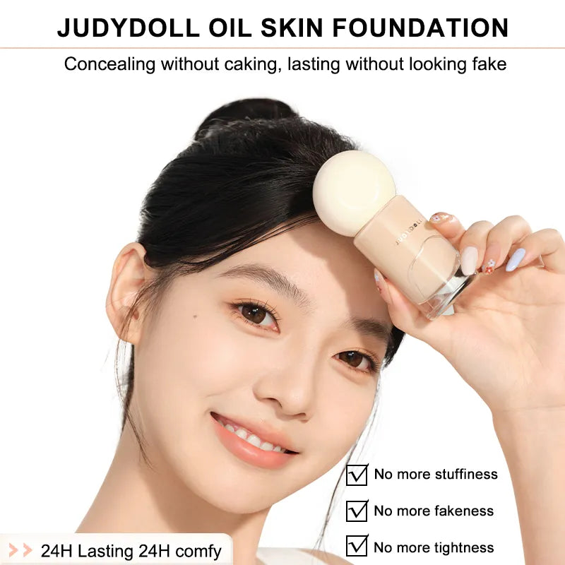 Judydoll Oil Skin Foundation 30g 橘朵粉底液云柔无痕粉霜油皮控油不脱妆混油皮女