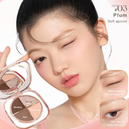 Judydoll GLAZED BEAUTY-4 Shades Eyeshadow Palette 6.5g 橘朵造物系列釉美四色眼影盘哑光大地色通勤新手