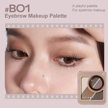 Judydoll 5 Shades Eyebrow Detail Palette  3.6g 橘朵拍立得五色眼影盘眉粉修容高光卧蚕一体大地色哑光眼影