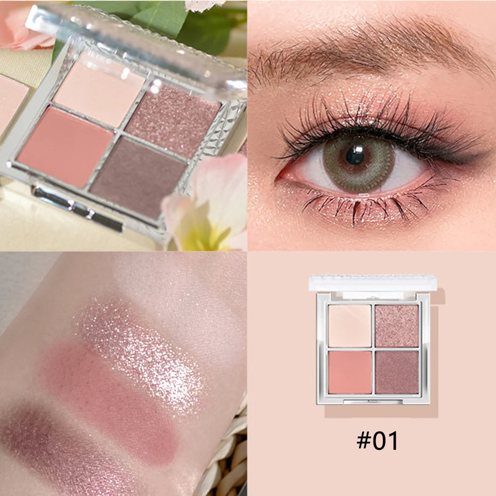 GOGOTALES 4 Colors Pearl Eyeshadow Palette 7.6g 戈戈舞光影流转四色眼影盘