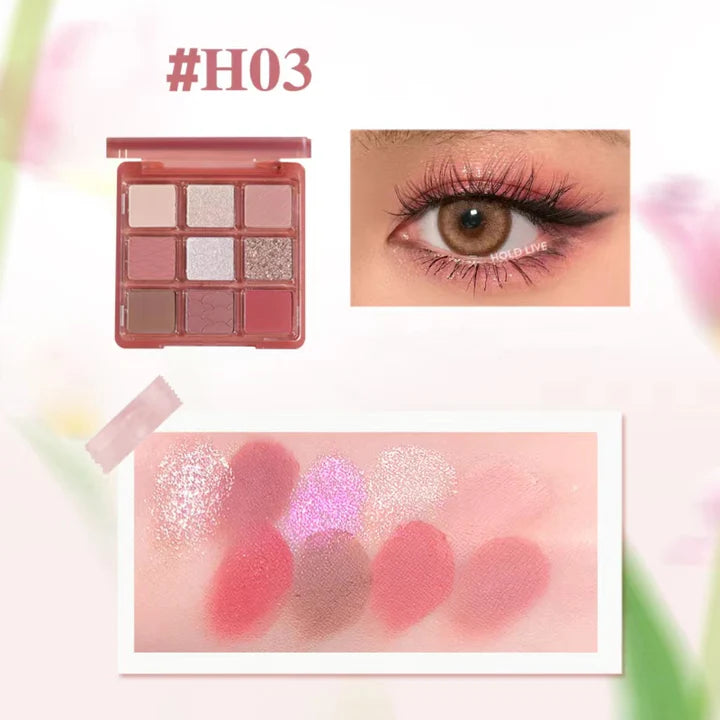 HOLD LIVE Pink Ripple Eyeshadow Palette 13.5g 候爱粉醺波纹眼影盘