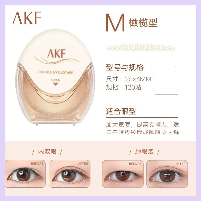 AKF Natural Invisable Double Eyelid Tape Waterroof 120 pieces AKF自然隐形双眼皮贴