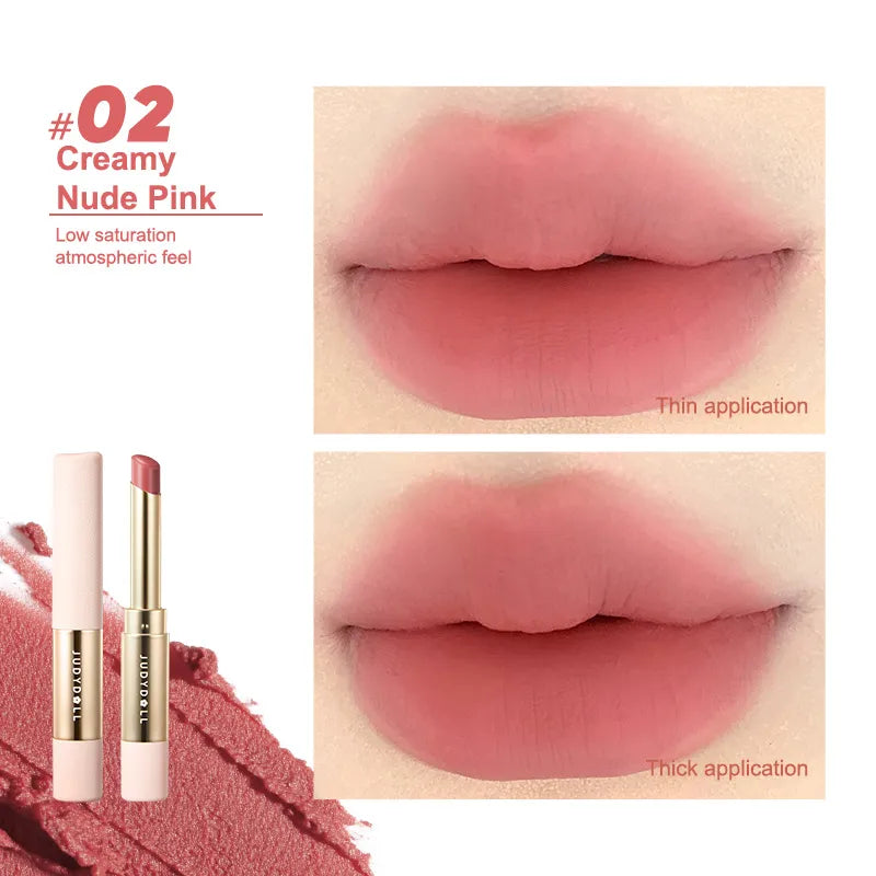 Judydoll Collagen Matte Lipstick 2.2g 橘朵细管口红胶原笔哑光唇膏不沾杯素颜豆沙色裸色带唇刷