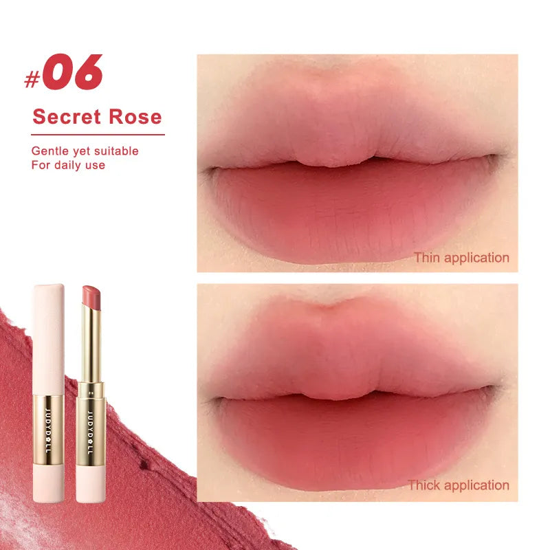 Judydoll Collagen Matte Lipstick 2.2g 橘朵细管口红胶原笔哑光唇膏不沾杯素颜豆沙色裸色带唇刷