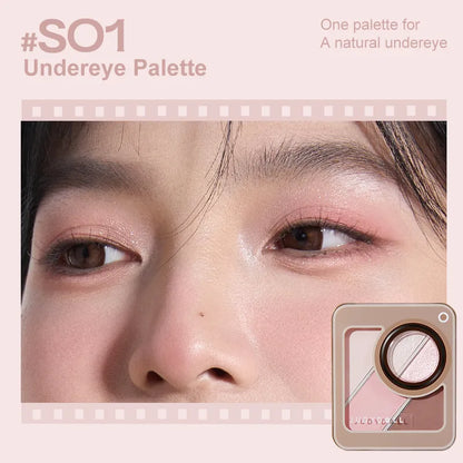 Judydoll 5 Shades Eyebrow Detail Palette  3.6g 橘朵拍立得五色眼影盘眉粉修容高光卧蚕一体大地色哑光眼影