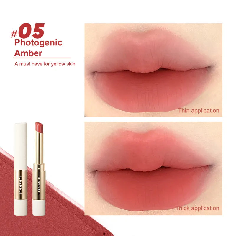 Judydoll Collagen Matte Lipstick 2.2g 橘朵细管口红胶原笔哑光唇膏不沾杯素颜豆沙色裸色带唇刷