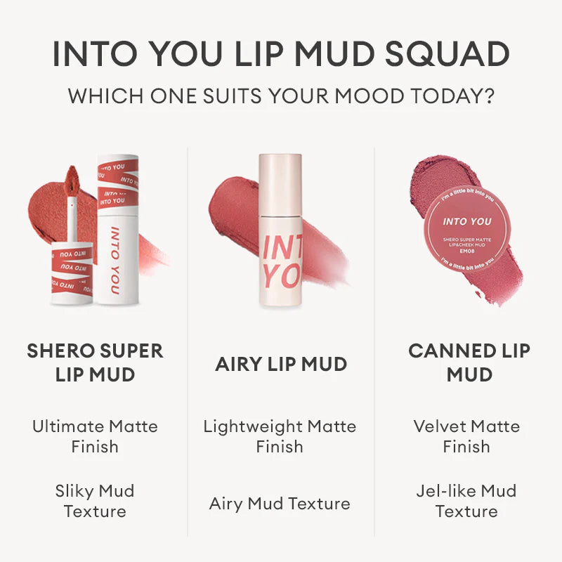 INTO YOU Shero Super Matte Lip &amp; Cheek Mud 2g INTO YOU女主角致霧唇頰兩用唇泥